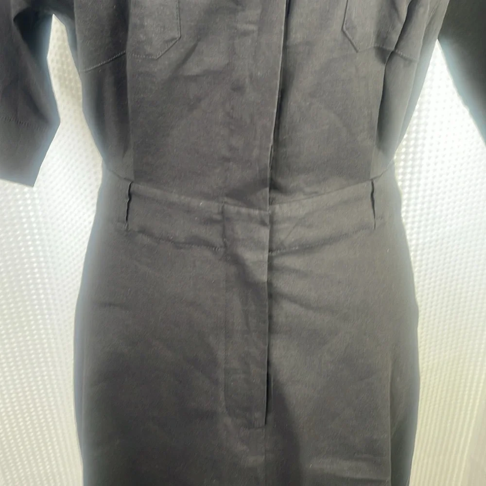 Theory Linen Blend Dress Short Sleeve Stretch Summer Sz 4